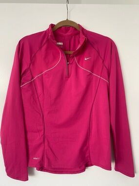 Nike Hot Pink Quarter-Zip Athletic Pullover